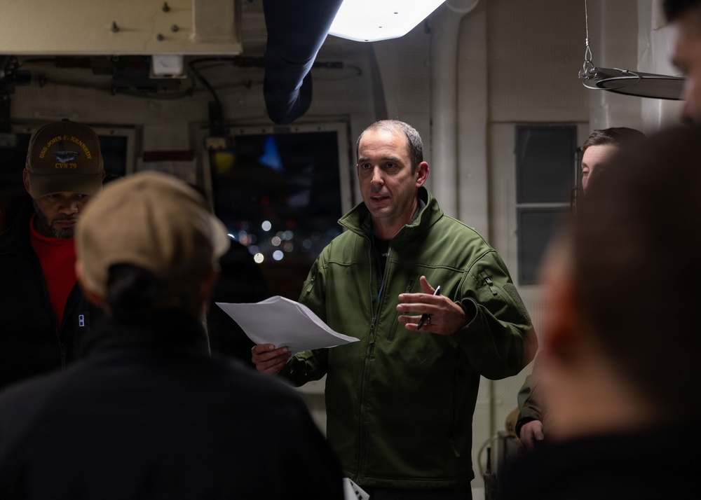 PCU John F. Kennedy Conducts Flight Deck Fire Drill