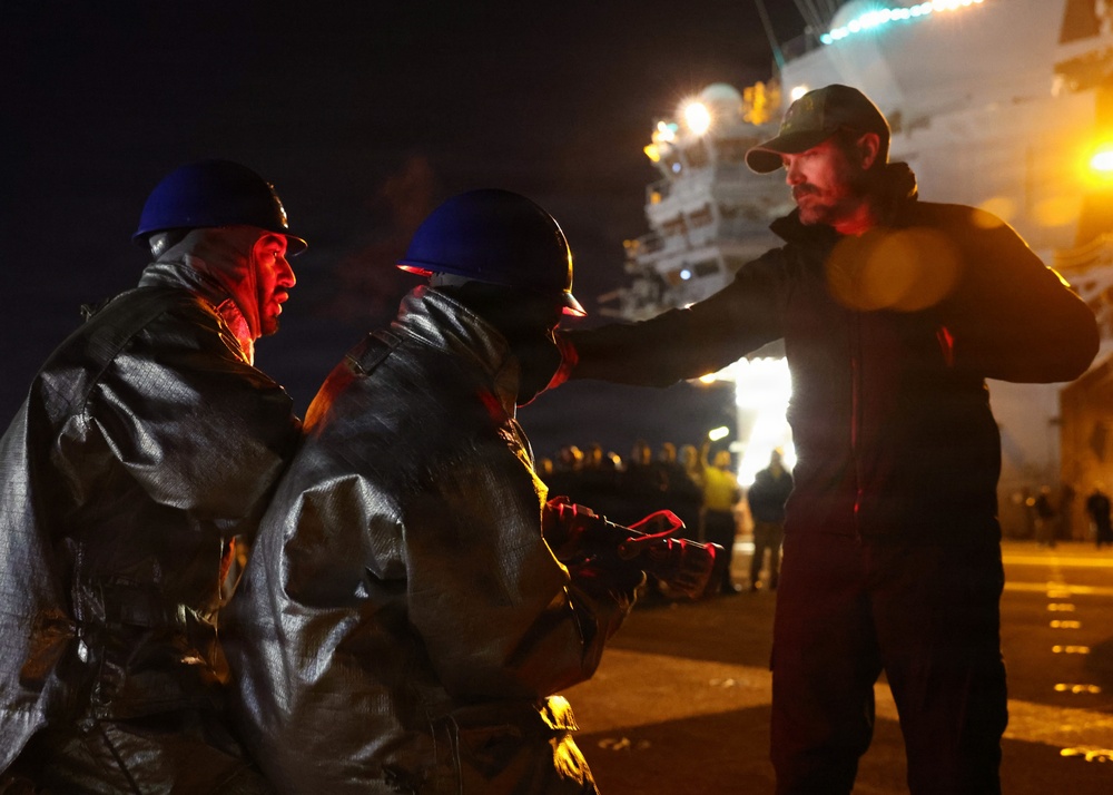 PCU John F. Kennedy Conducts Flight Deck Fire Drill