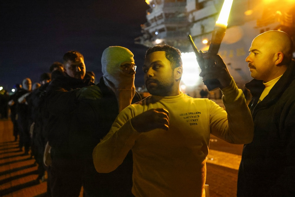 PCU John F. Kennedy Conducts Flight Deck Fire Drill