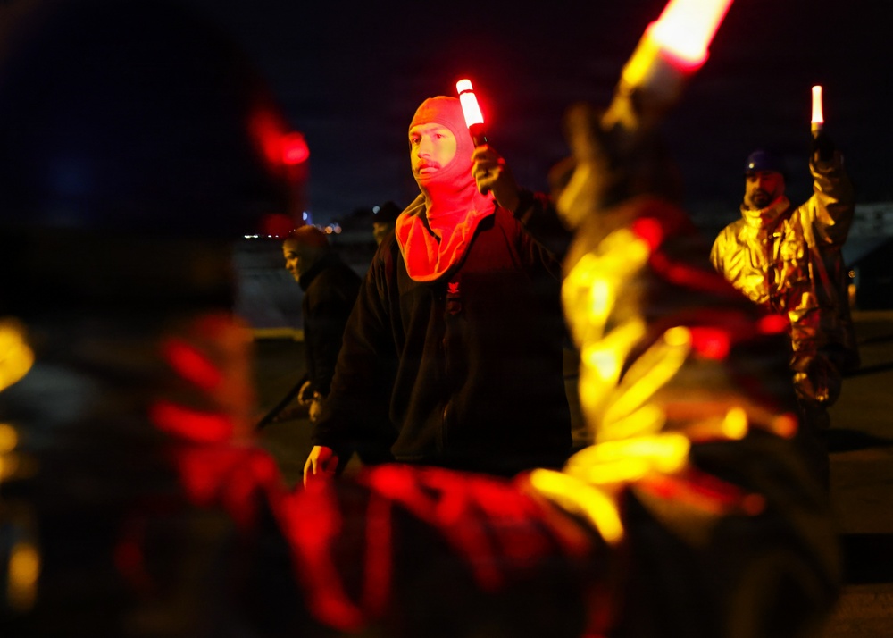 PCU John F. Kennedy Conducts Flight Deck Fire Drill