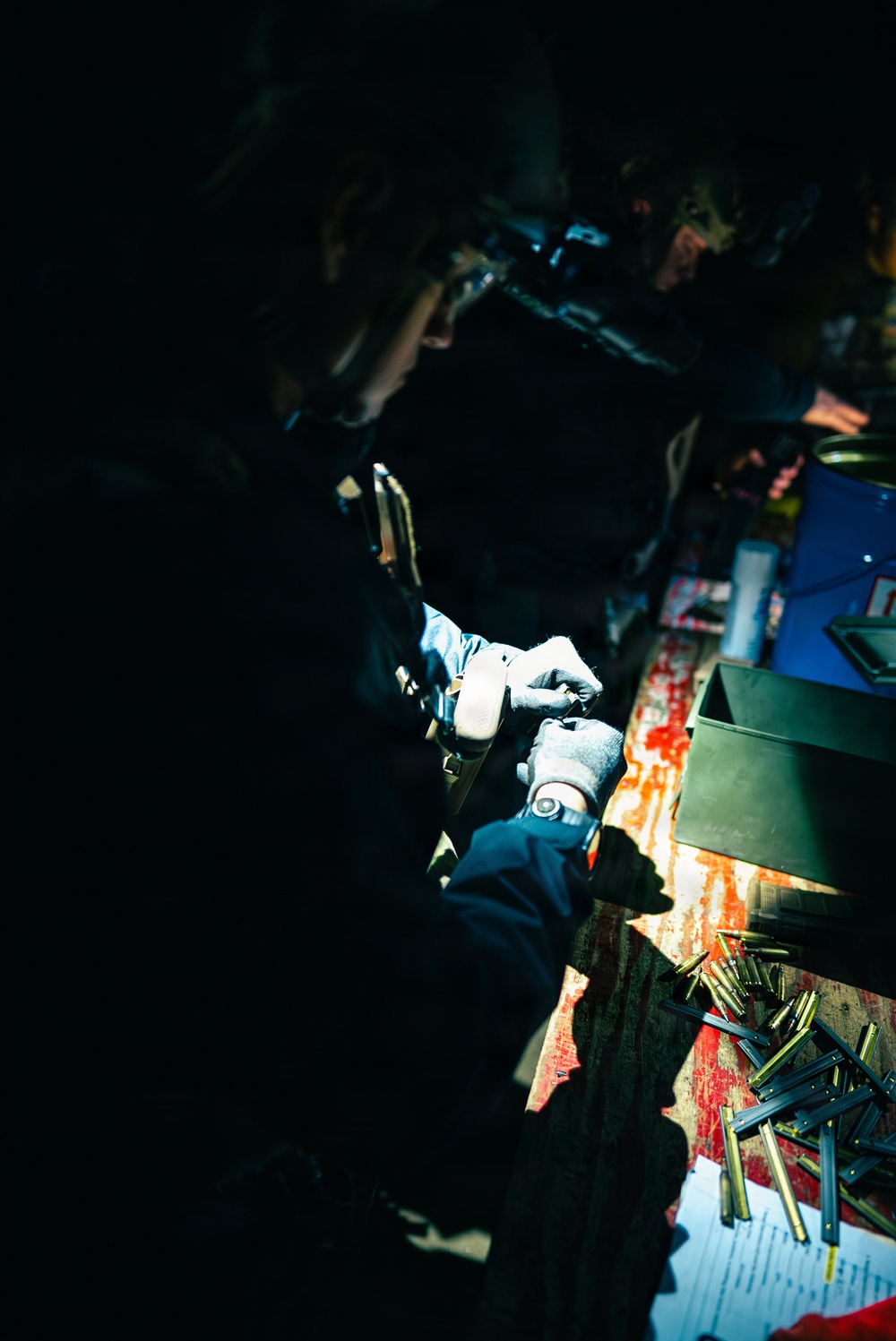 1SFG(A) Green Berets conduct night combat marksmanship training