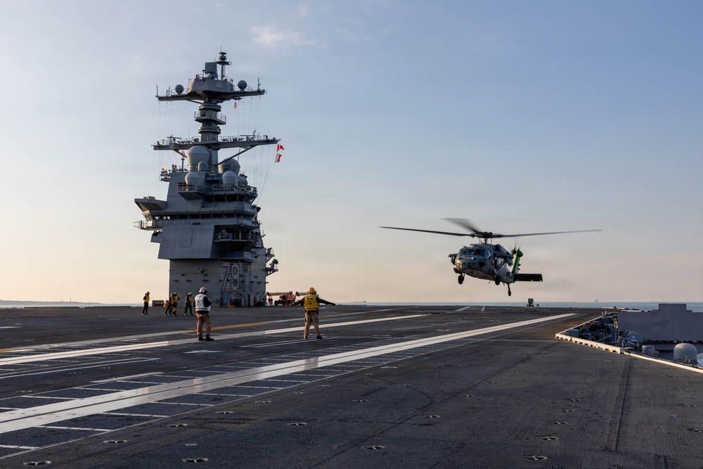 PCU John F. Kennedy Conducts First Ever Helicopter Landing