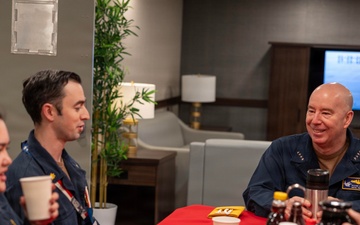 director, Naval Nuclear Propulsion Program hosts breaks with Sailors Assigned To PCU John F. Kennedy