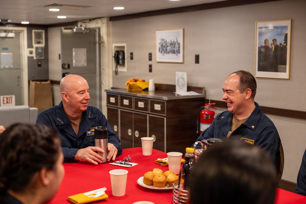 director, Naval Nuclear Propulsion Program hosts breaks with Sailors Assigned To PCU John F. Kennedy