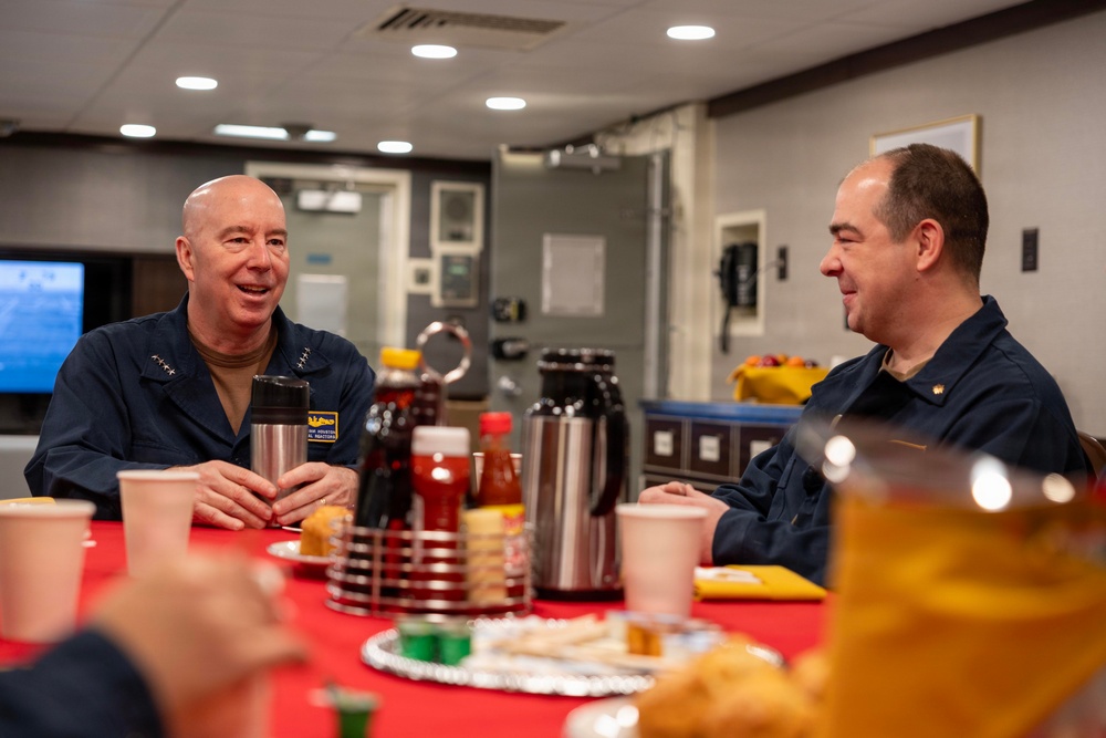 director, Naval Nuclear Propulsion Program hosts breaks with Sailors Assigned To PCU John F. Kennedy