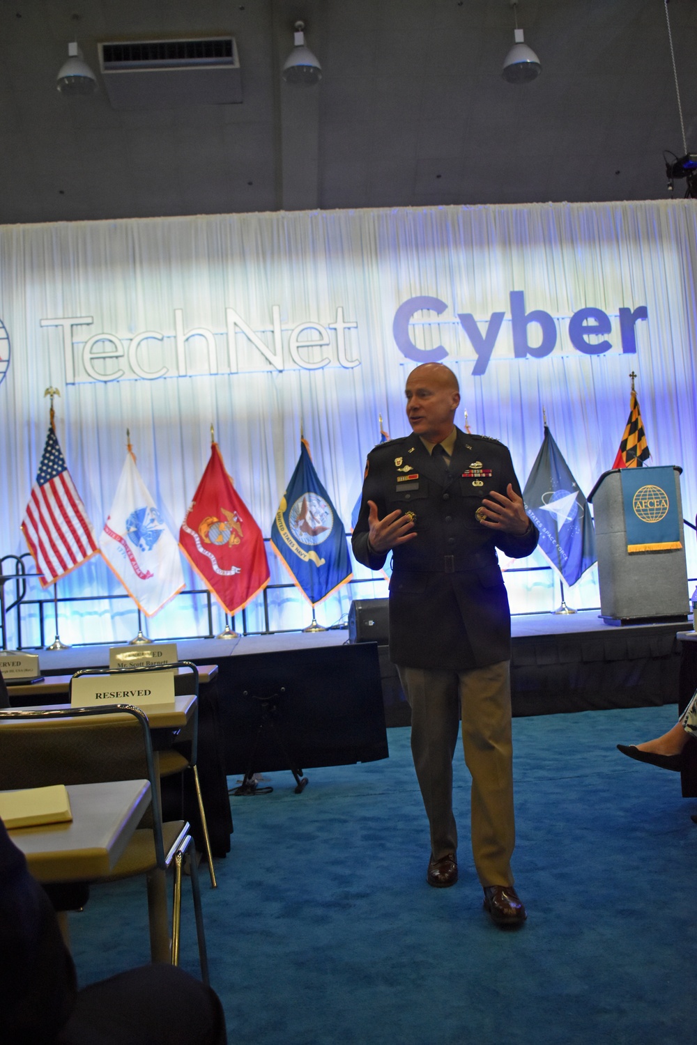 Deputy Chief of Staff, G-6, Lt. Gen. John Morrison Jr., speaks at TechNet Cyber