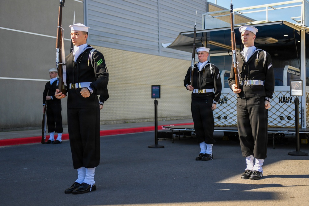 The Ceremonial Guard performs demonstration at the Pat McNallen Performing Arts Center