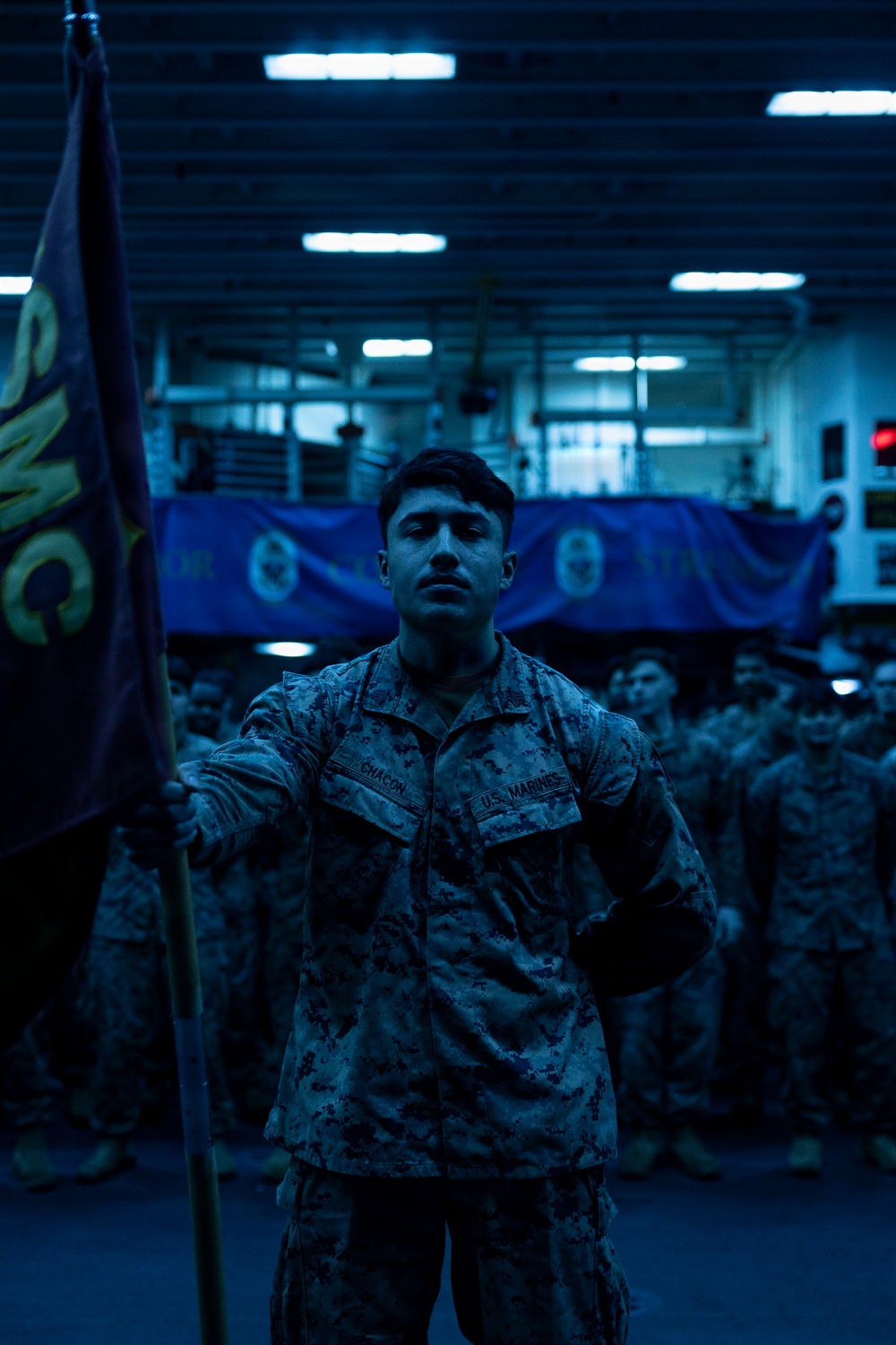 11th MEU Marines, Sailors Conduct a Formation Aboard USS Boxer