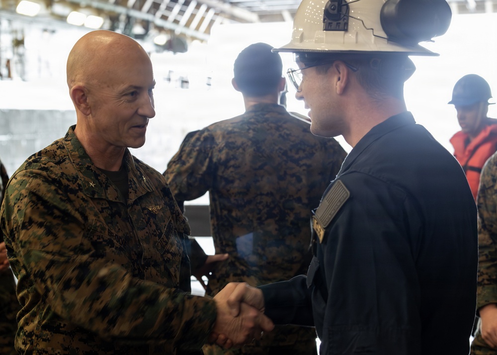 U.S. Marine Corps Leadership Oversee Amphibious Combat Vehicle Launch