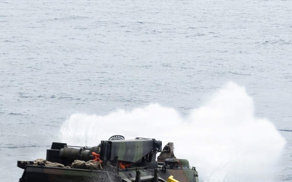 U.S. Marine Corps Leadership Oversee Amphibious Combat Vehicle Launch