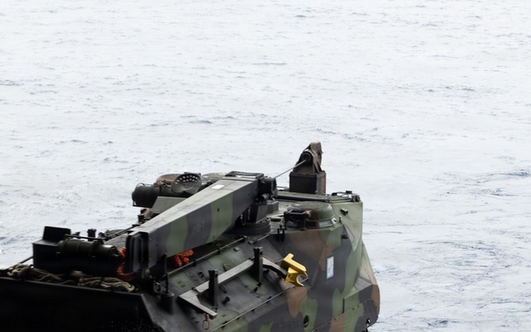 U.S. Marine Corps Leadership Oversee Amphibious Combat Vehicle Launch