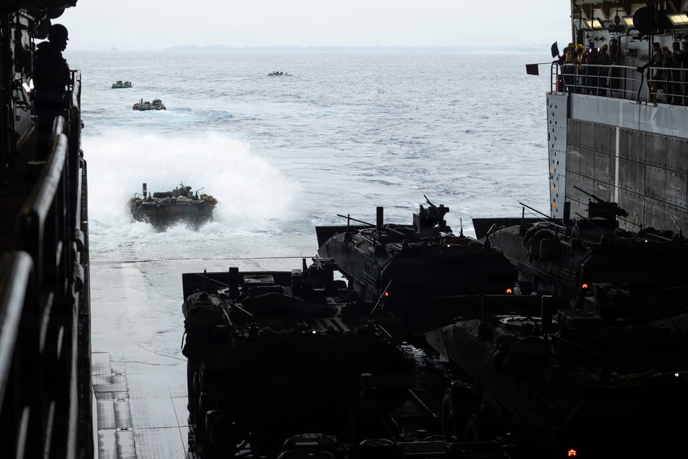 U.S. Marine Corps Leadership Oversee Amphibious Combat Vehicle Launch