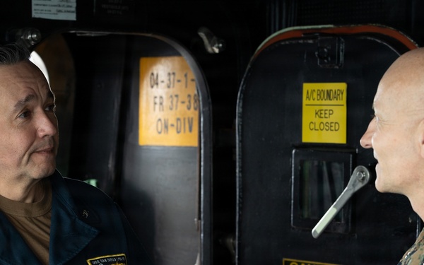 U.S. Marine Corps Leadership Oversee Amphibious Combat Vehicle Launch