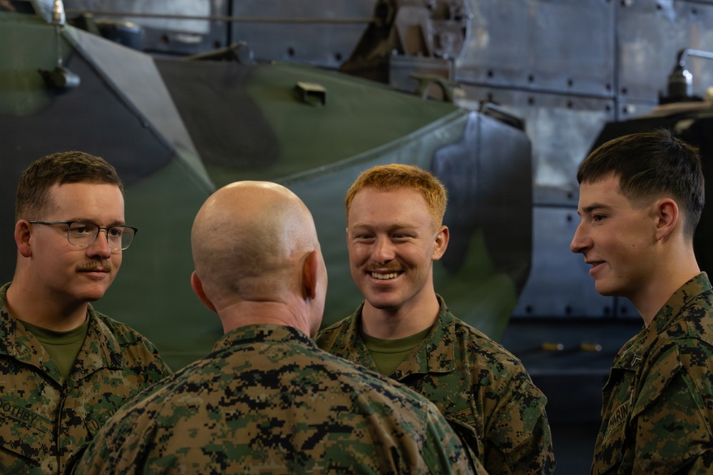 U.S. Marine Corps Leadership Oversee Amphibious Combat Vehicle Launch