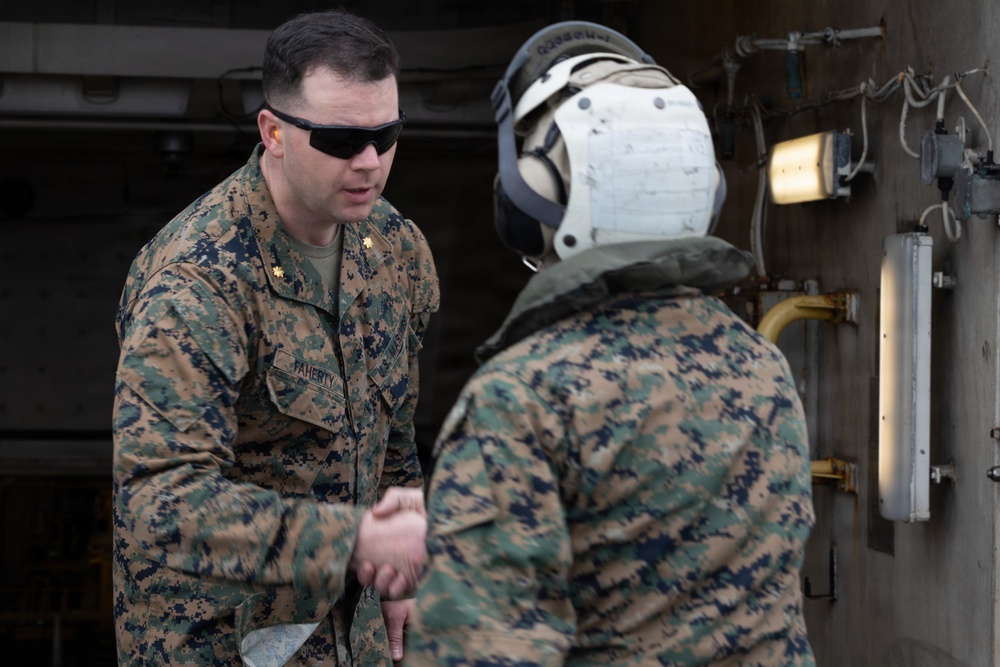 U.S. Marine Corps Leadership Oversee Amphibious Combat Vehicle Launch