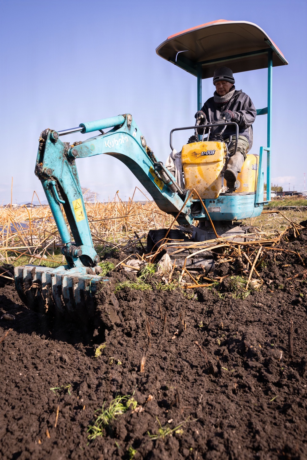 MCAS Iwakuni Volunteers and local community dig up Lotus Roots