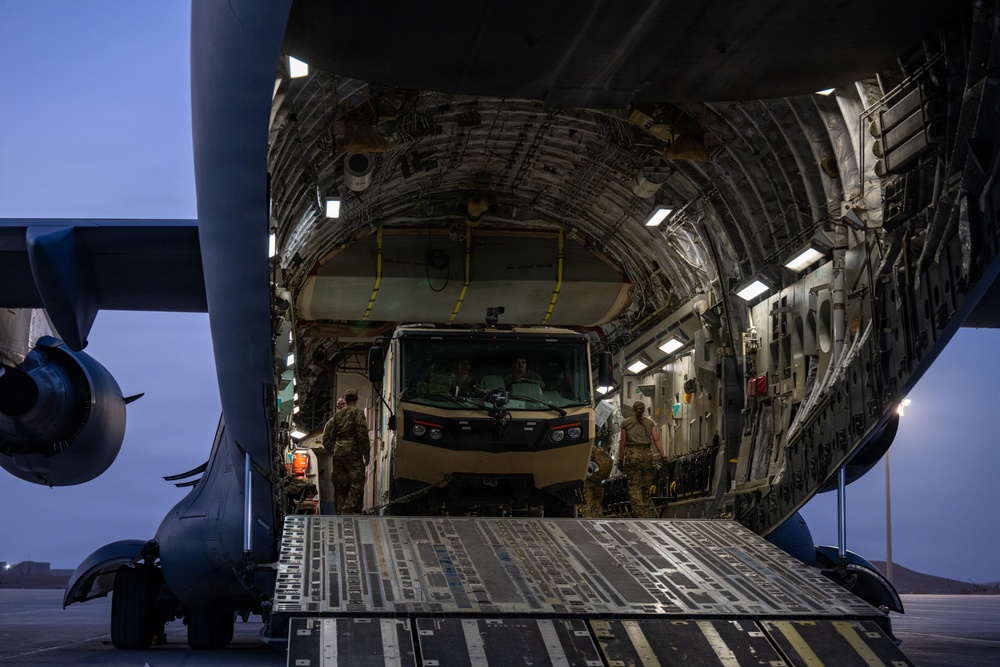 Fire Truck Drop Off at Readiness and Dispersal Exercise