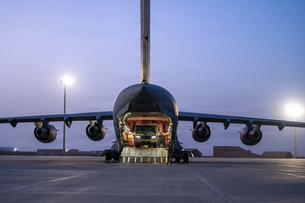 Fire Truck Drop Off at Readiness and Dispersal Exercise