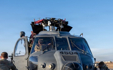 332nd ELRS unloads HH-60W from a C-17