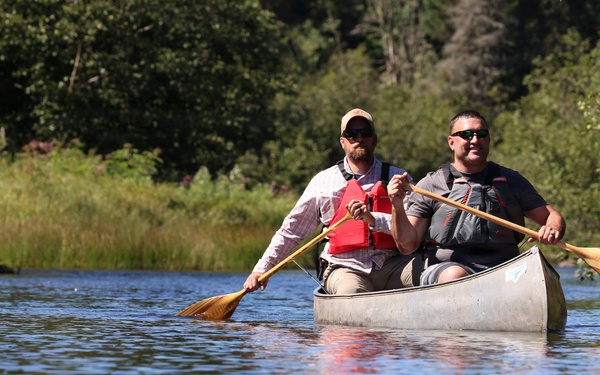 Canoeing on the Paint River in Michigan
