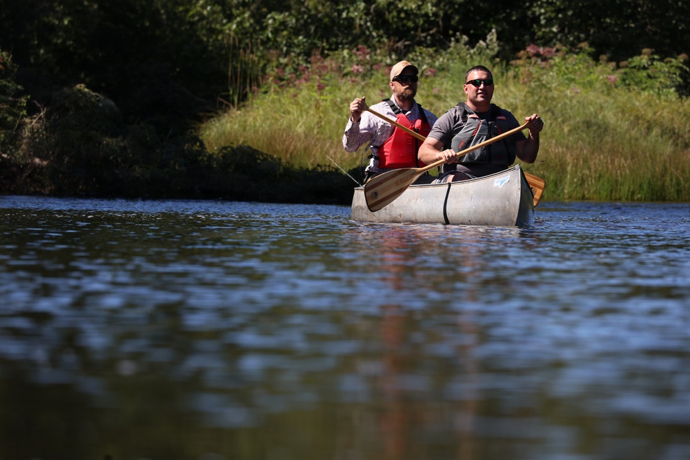 Canoeing on the Paint River in Michigan