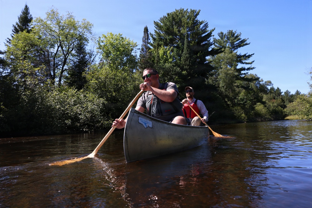 Canoeing on the Paint River in Michigan