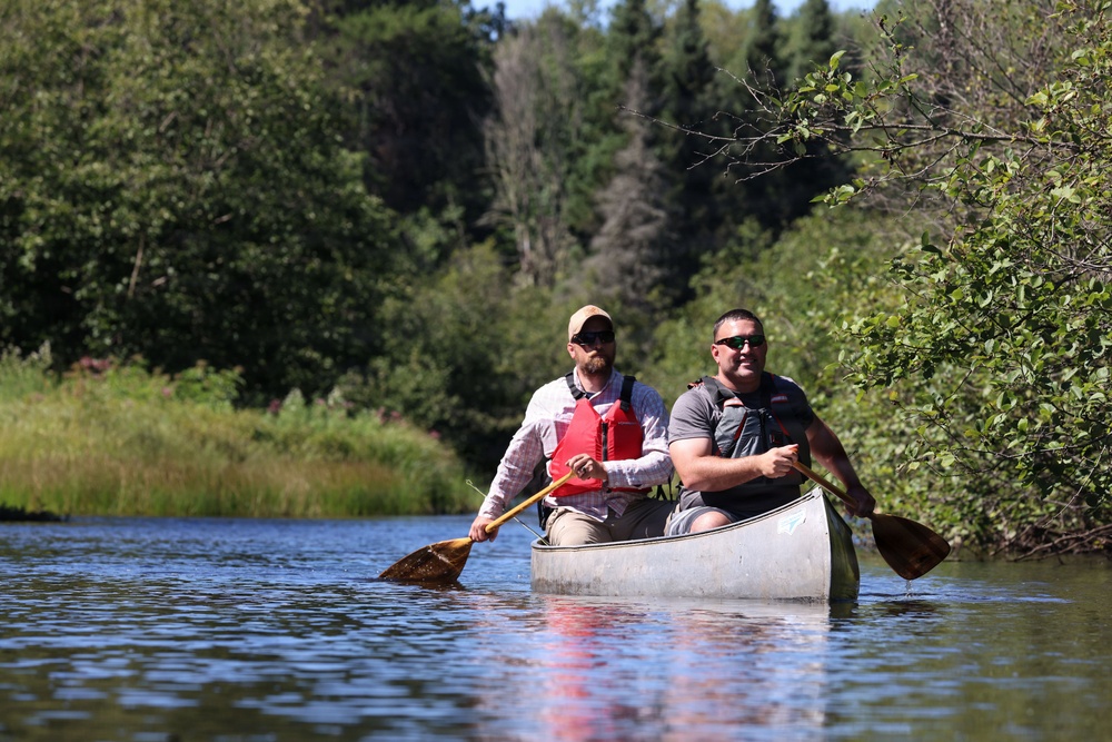 Canoeing on the Paint River in Michigan