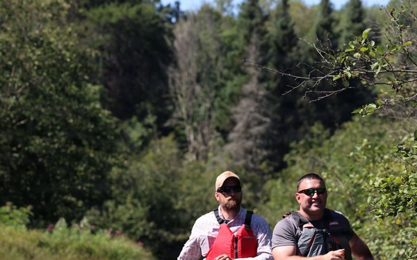 Canoeing on the Paint River in Michigan