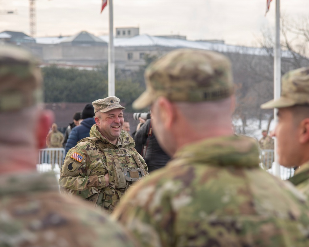 Secretary of War administers oath of enlistment