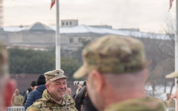 Secretary of War administers oath of enlistment