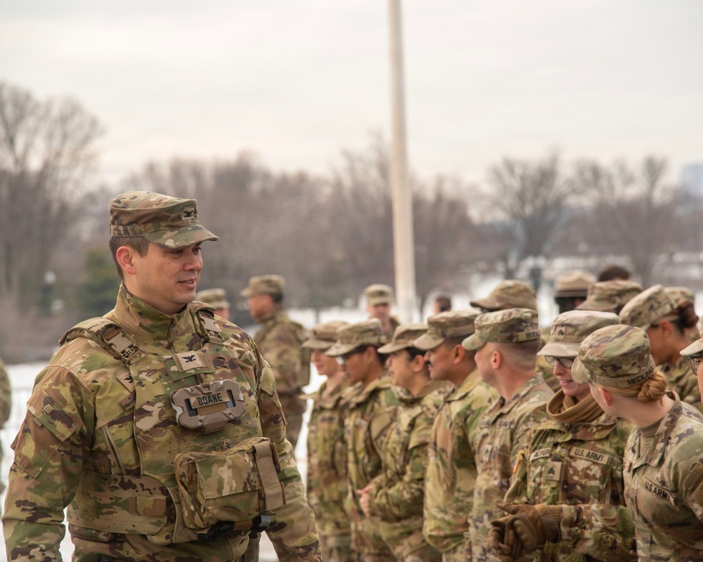 Secretary of War administers oath of enlistment