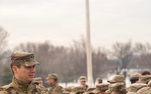 Secretary of War administers oath of enlistment