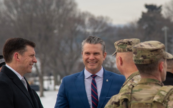 Secretary of War administers oath of enlistment