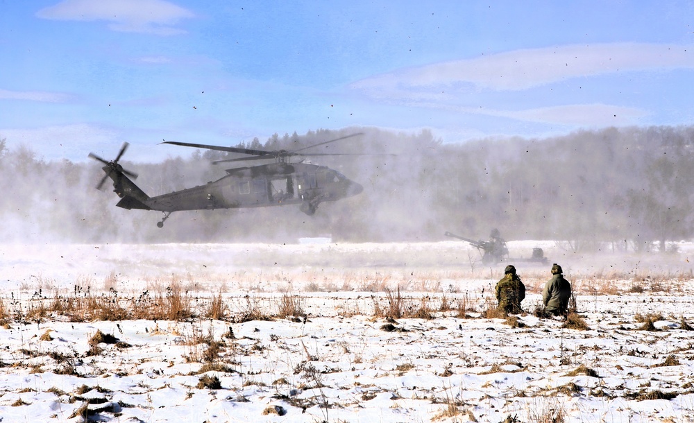 Wisconsin National Guard’s 1st Battalion, 120th Field Artillery holds winter sling-load training at Fort McCoy