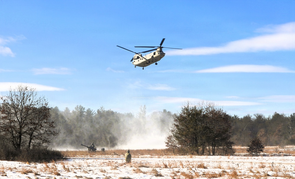 Wisconsin National Guard’s 1st Battalion, 120th Field Artillery holds winter sling-load training at Fort McCoy