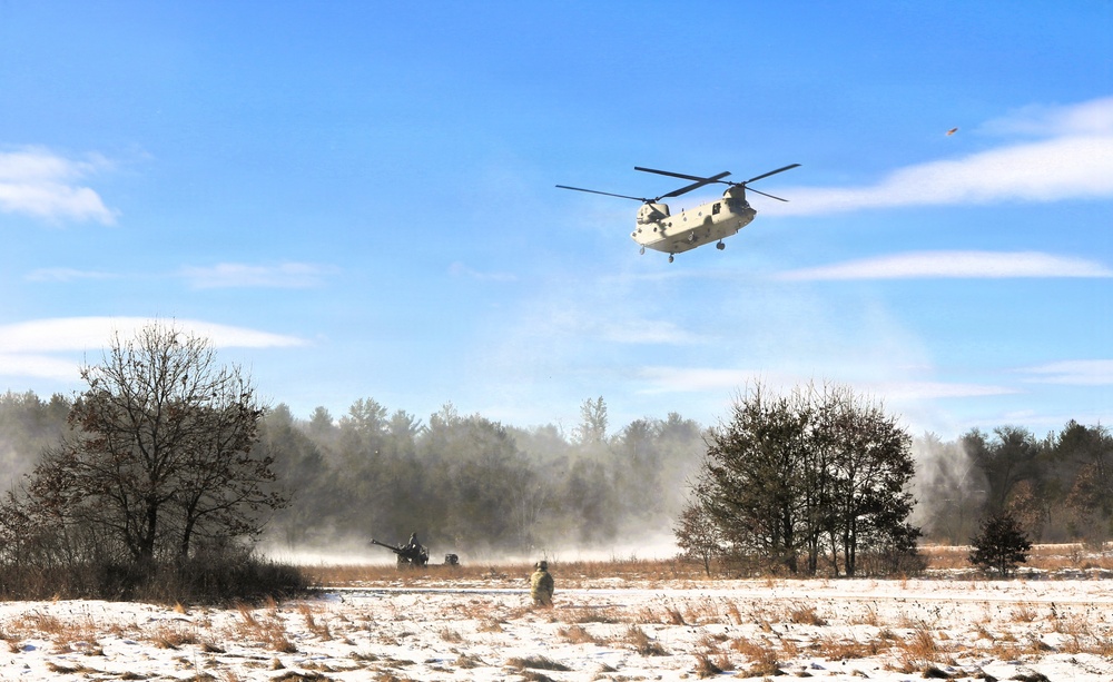 Wisconsin National Guard’s 1st Battalion, 120th Field Artillery holds winter sling-load training at Fort McCoy
