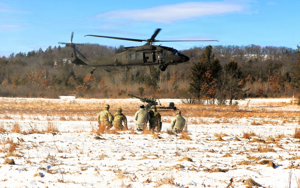 Wisconsin National Guard’s 1st Battalion, 120th Field Artillery holds winter sling-load training at Fort McCoy