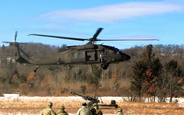 Wisconsin National Guard’s 1st Battalion, 120th Field Artillery holds winter sling-load training at Fort McCoy