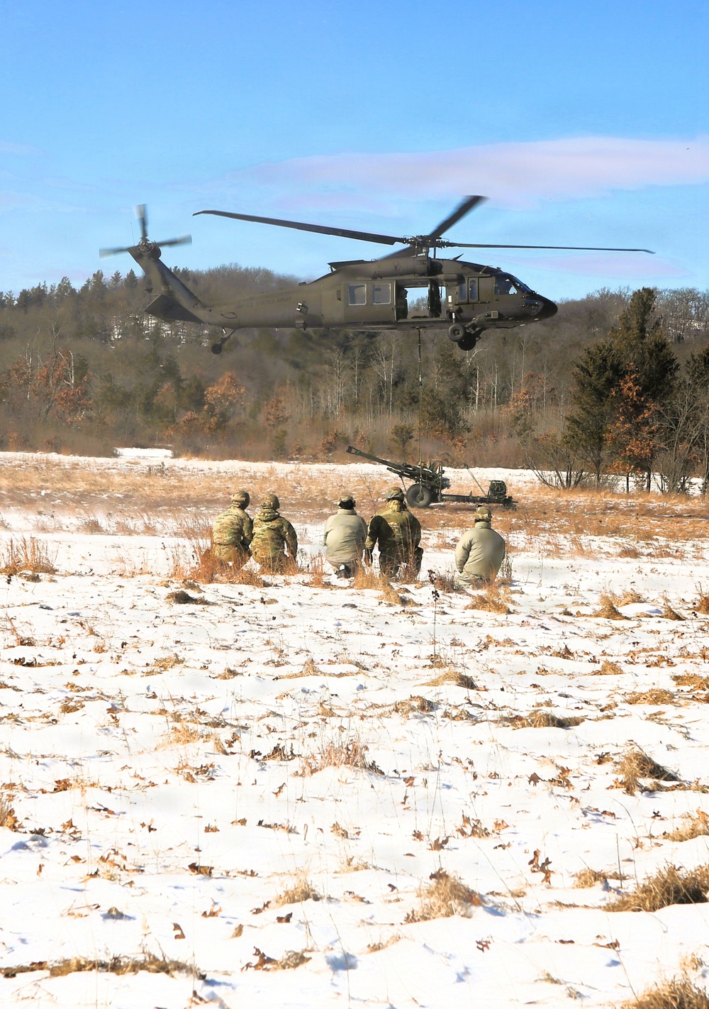 Wisconsin National Guard’s 1st Battalion, 120th Field Artillery holds winter sling-load training at Fort McCoy