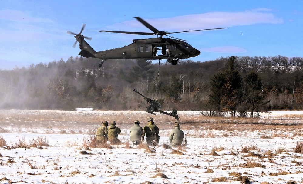 Wisconsin National Guard’s 1st Battalion, 120th Field Artillery holds winter sling-load training at Fort McCoy