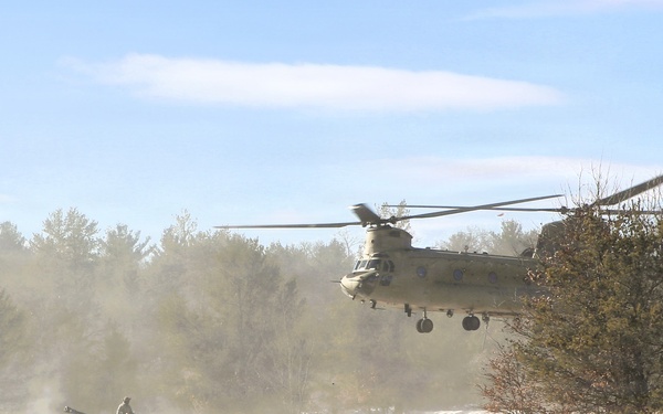 Wisconsin National Guard’s 1st Battalion, 120th Field Artillery holds winter sling-load training at Fort McCoy