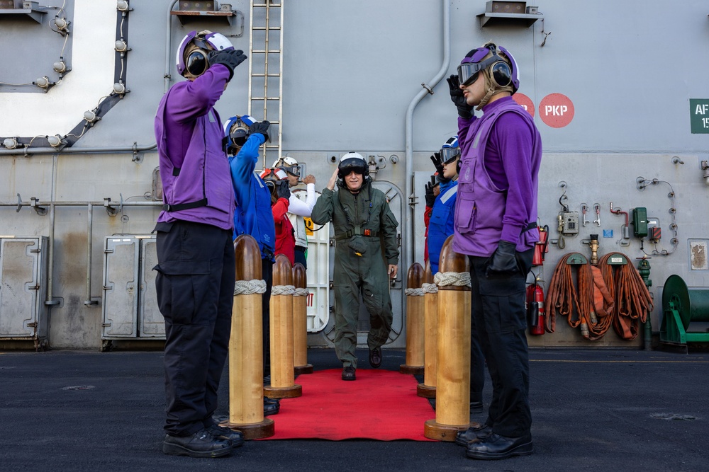 USS Gerald R. Ford (CVN 78) Hosts Rear Adm. Richard Brophy, Commander, Naval Air Force Atlantic