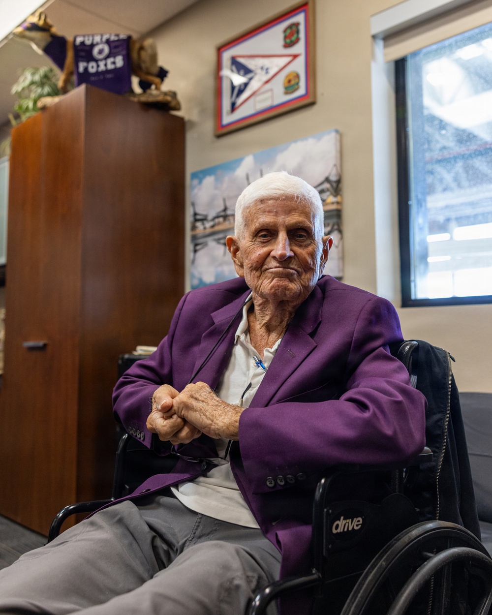 Plank holder Capt. Nelson J. Baker Visits VMM-364 Purple Foxes