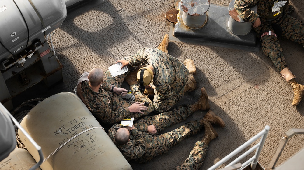 Navy Corpsmen Respond to Mass Casualty Drill aboard USS Ashland