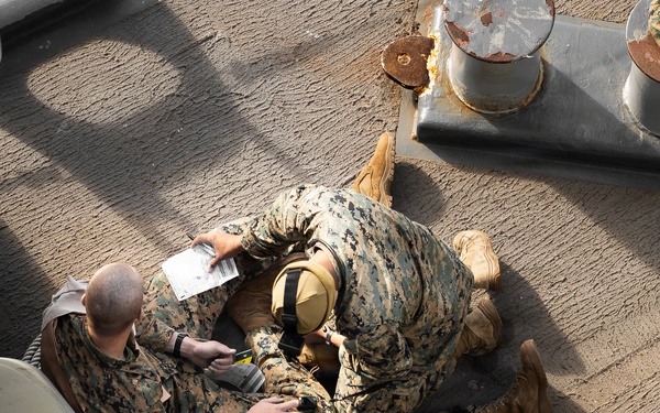 Navy Corpsmen Respond to Mass Casualty Drill aboard USS Ashland