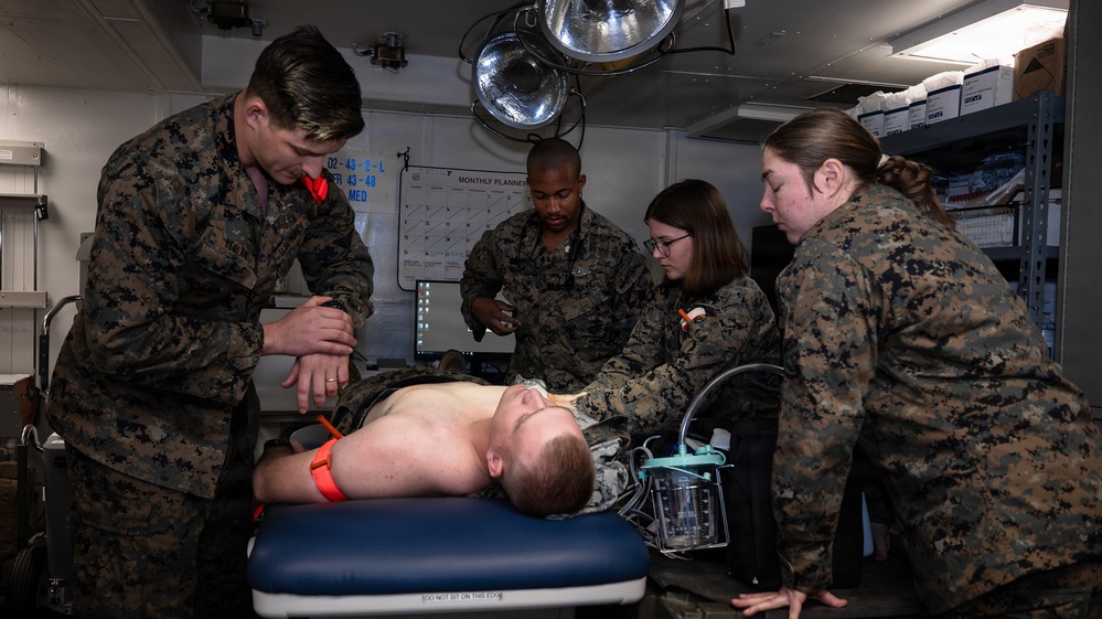 Navy Corpsmen Respond to Mass Casualty Drill aboard USS Ashland