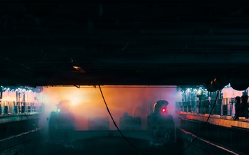 Task Force Ashland, USS Ashland Conduct In-Stream Onload with LCACs