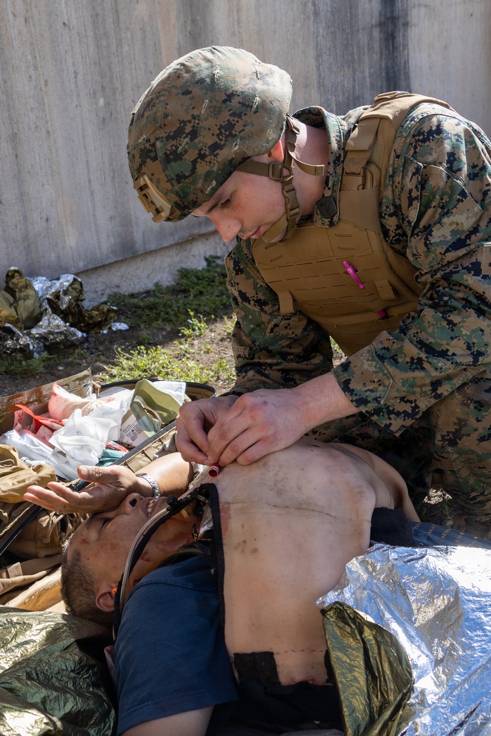 Joint Training: Navy Hospital Corpsmen and Marines Train Together at Bellows