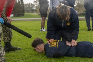 Marines train in close quarters to defend threats to the air station (Radio News)