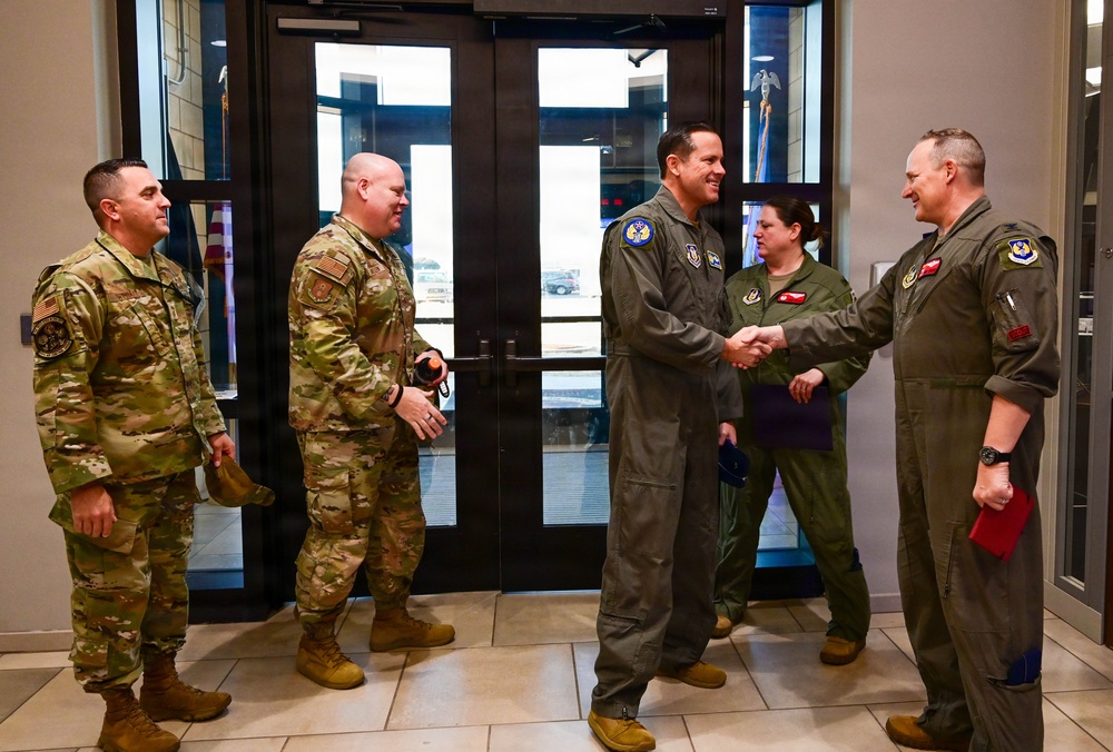 Brig. Gen. Kevin Merrill, 10th Air Force Commander, Conducts Leadership Visit with 513th ACG